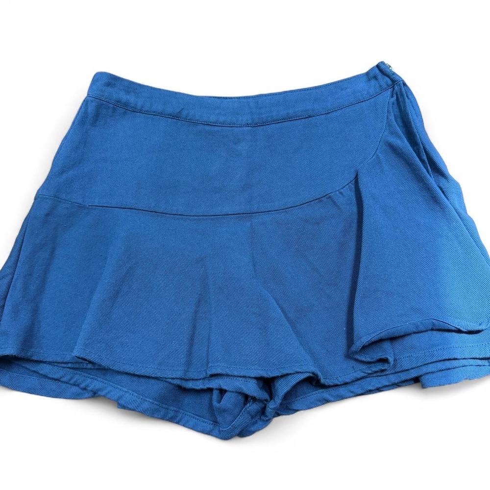 Day + Moon Navy Blue Wrap Front Denim Mini Skort DM1101-1 Cotton Small